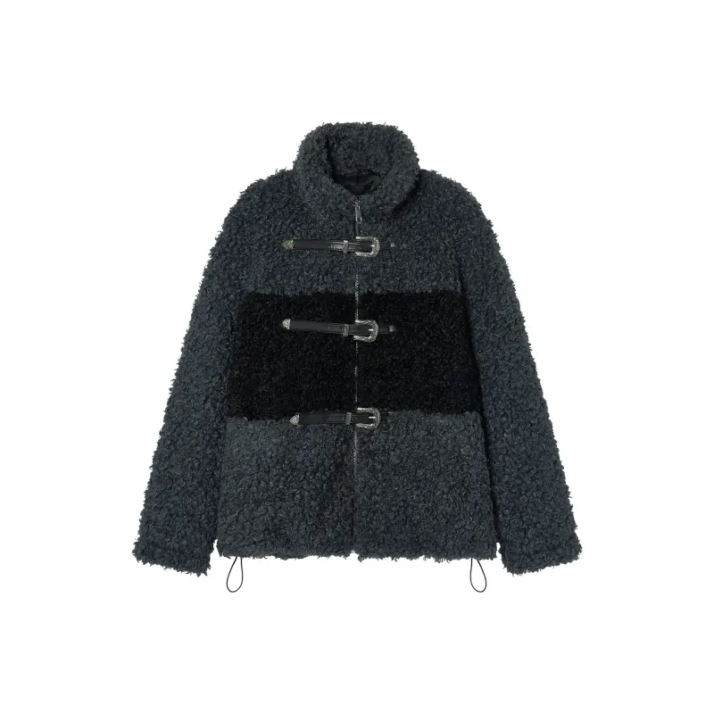 I'M ONE Velvet Jackets Women's Dark Gray Blue-0