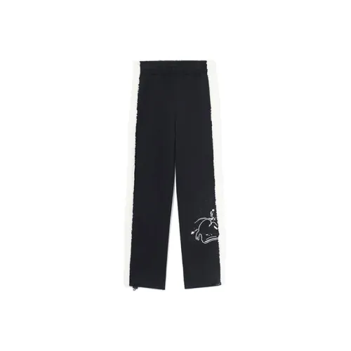Disney X LINING Sports Trend Series Knitted Sweatpants Women's Black