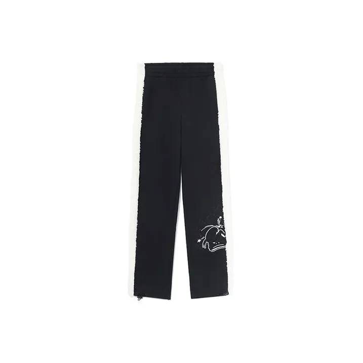 Disney X LINING Sports Trend Series Knitted Sweatpants Women's Black-0