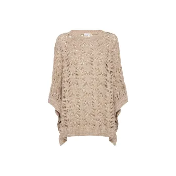 Brunello Cucinelli Foliage Lace Poncho