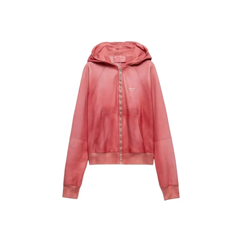 PRADA Hooded Leather Jacket-0