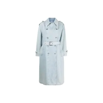 PINKO Trench Coats Women's Light Blue