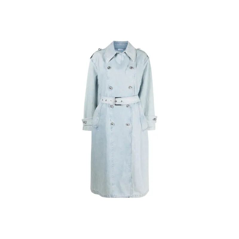 PINKO Trench Coats Women's Light Blue-0