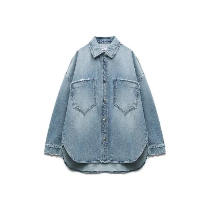 ZARA Denim Jacket Women's Medium Blue-0