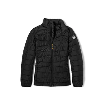Timberland Solid Color Stand Collar Puffer Jacket Women's Black