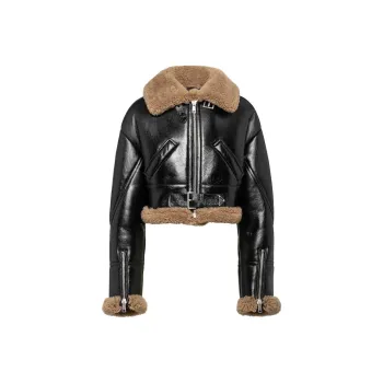PRADA Leather Jackets Women's Black