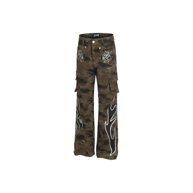 Beam Mix With Kimchi Slim Fit Bootcut Camouflage Jeans Unisex-14