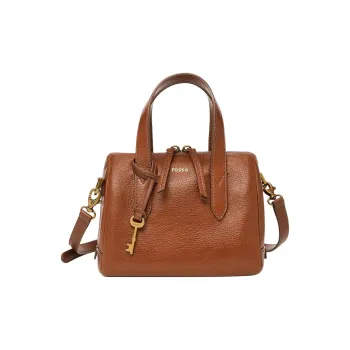 FOSSIL Genuine Leather One Shoulder Handbag Mini Women's Coffee