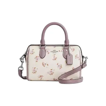 COACH Rowan Coated Canvas Shoulder Bag, Crossbody Bag, Handbag Mini Women's Chalk White
