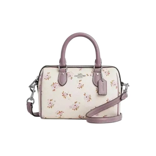 COACH Rowan Coated Canvas Shoulder Bag, Crossbody Bag, Handbag brand Women's Chalk White