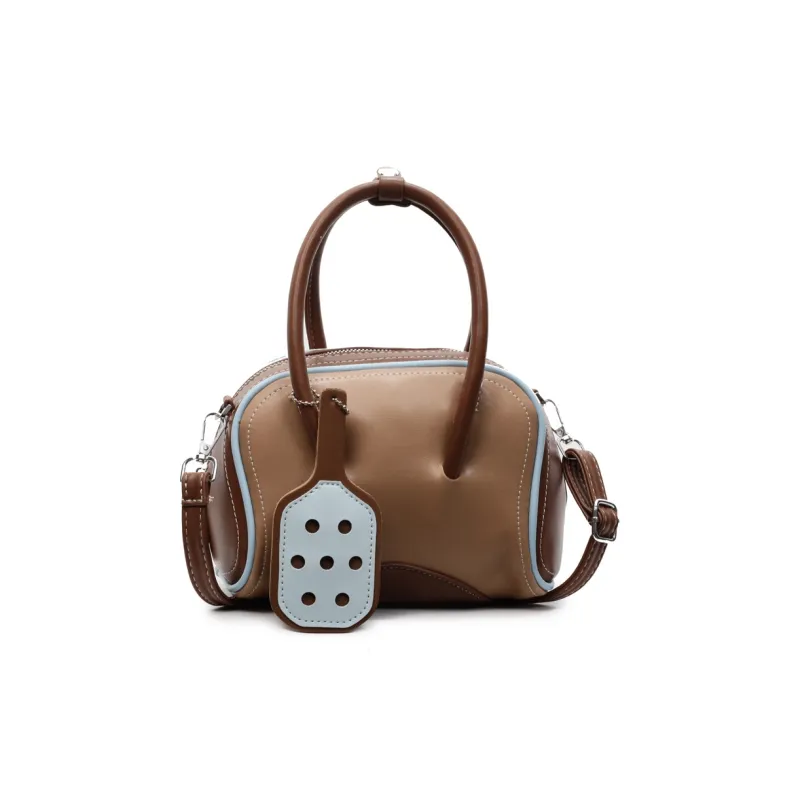 RIVMIND PU Handbag Women's White/Pink/Khaki-12