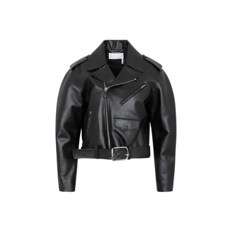 Chloé Leather Jackets Women's Black-0