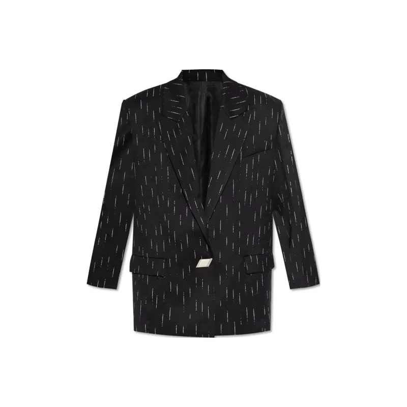 The Attico Logo Plaque Tailored Blazer-0