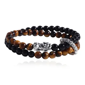 FOREVER MELODY Obsidian Bracelets Men's