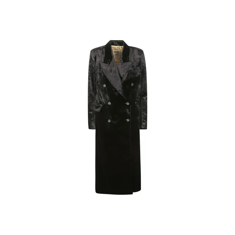 UMA WANG Double Breasted Velvet Coat-0
