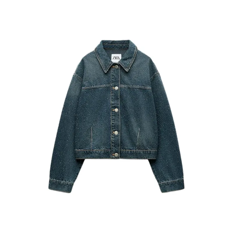 ZARA Trf Denim Jacket Women's Blue-0