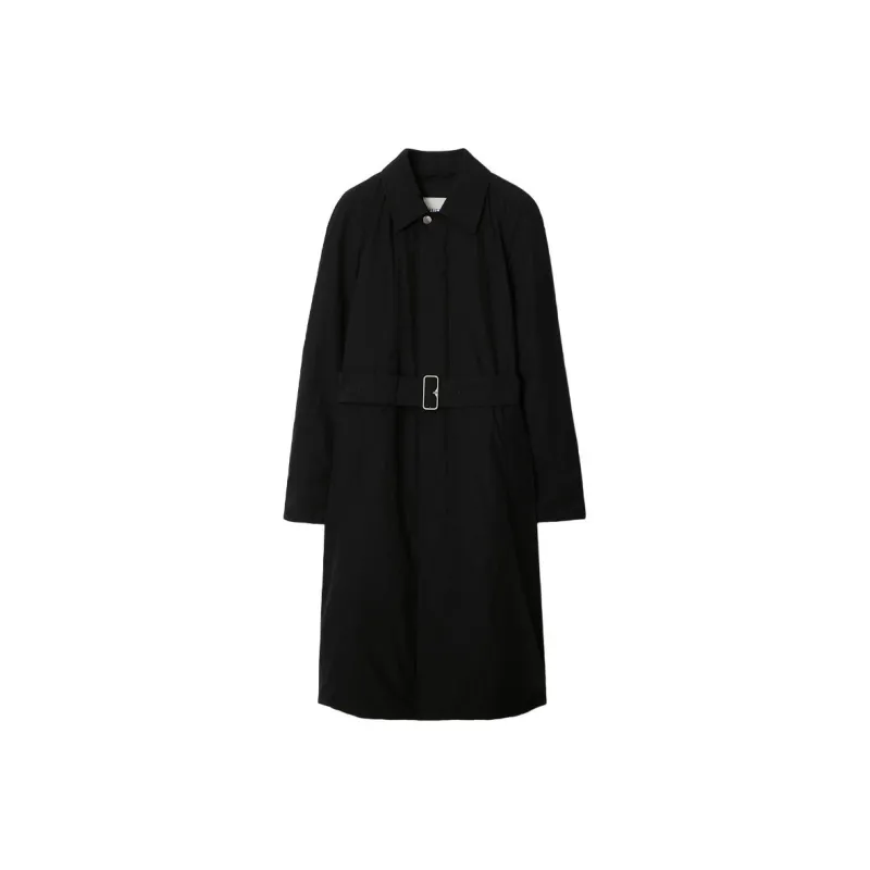Burberry Long Nylon Cotton Padded Car Coat Women's Black-0
