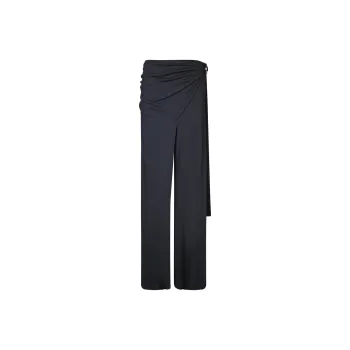 Paco Rabanne Wraparound High Rise Palazzo Pants