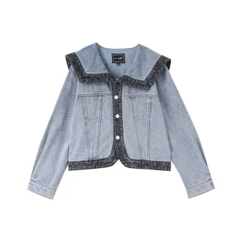 OUNIXUE Denim Jackets Women's Blue
