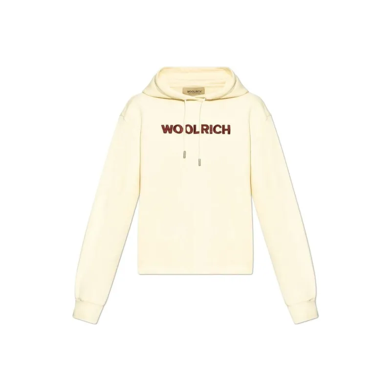 WOOLRICH Logo Embroidered Drawstring Hoodie-0