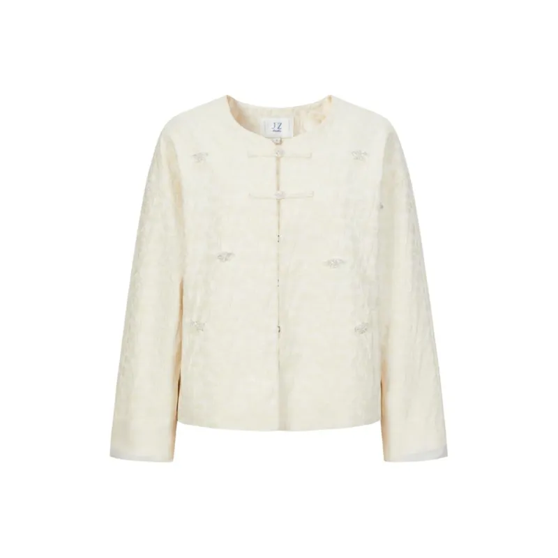 JZ. ANNAKRO Cropped Coats Women's Ecru-0