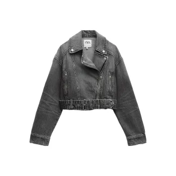 ZARA Denim Jackets Women's Gray