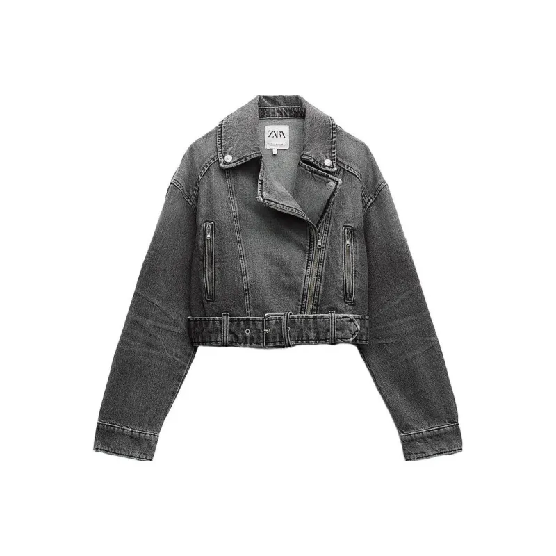 ZARA Denim Jackets Women's Gray-0