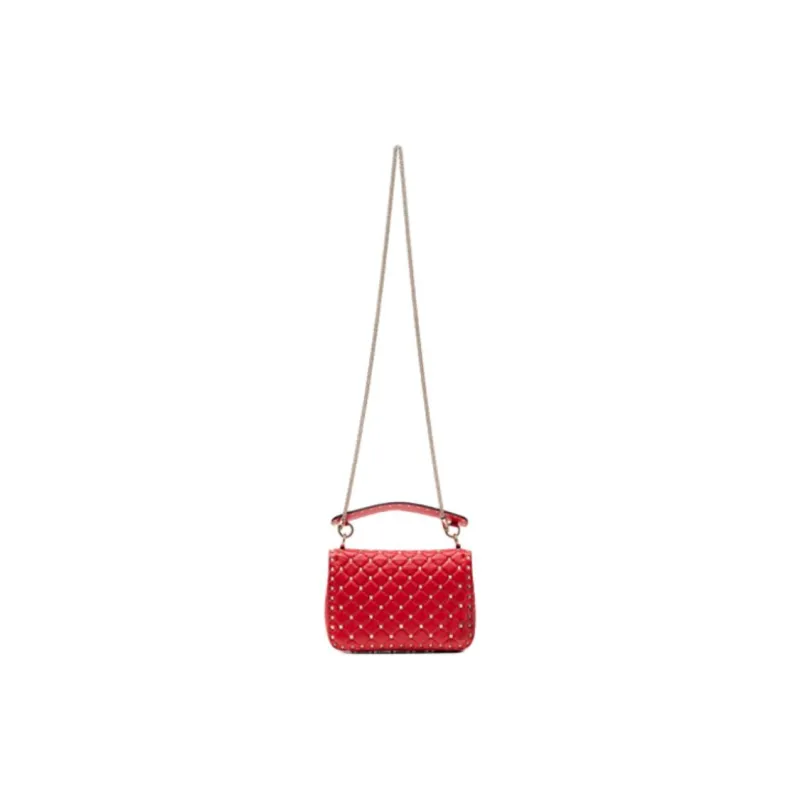 Valentino Cow Leather One Shoulder Handbag Women's Red-2