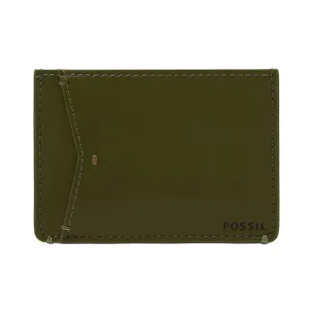 FOSSIL Leather Card Holder Women's Green