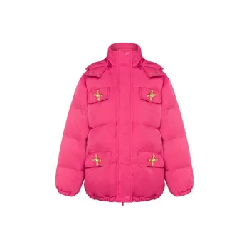 MOSCHINO FW22 Other Hooded Other Fitted Moderate Regular Edition Puffer Jacket Women's Rose Red