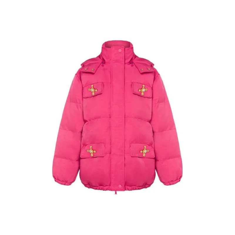 MOSCHINO FW22 Other Hooded Other Fitted Moderate Regular Edition Puffer Jacket Women's Rose Red-0