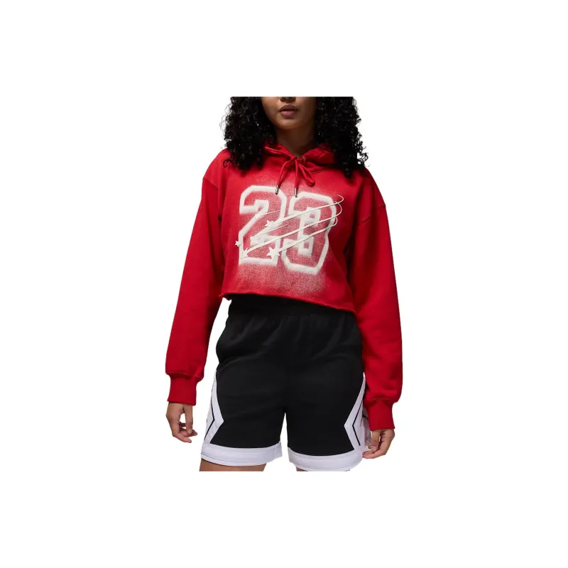 JORDAN Flight Fleece Women's Cropped Satin Lined Hoodie-0