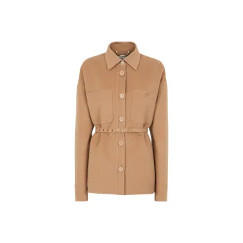 FENDI FW22 Velvet feel Coat Women's Khaki