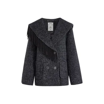 KUOSE Coats Women's Black Gray Color