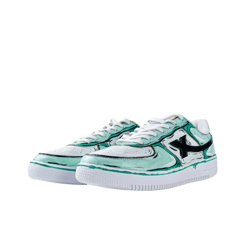 XTEP Air Force One Anti Slip Wear Resistant Low Top Skateboard Shoes Men's Emerald-2