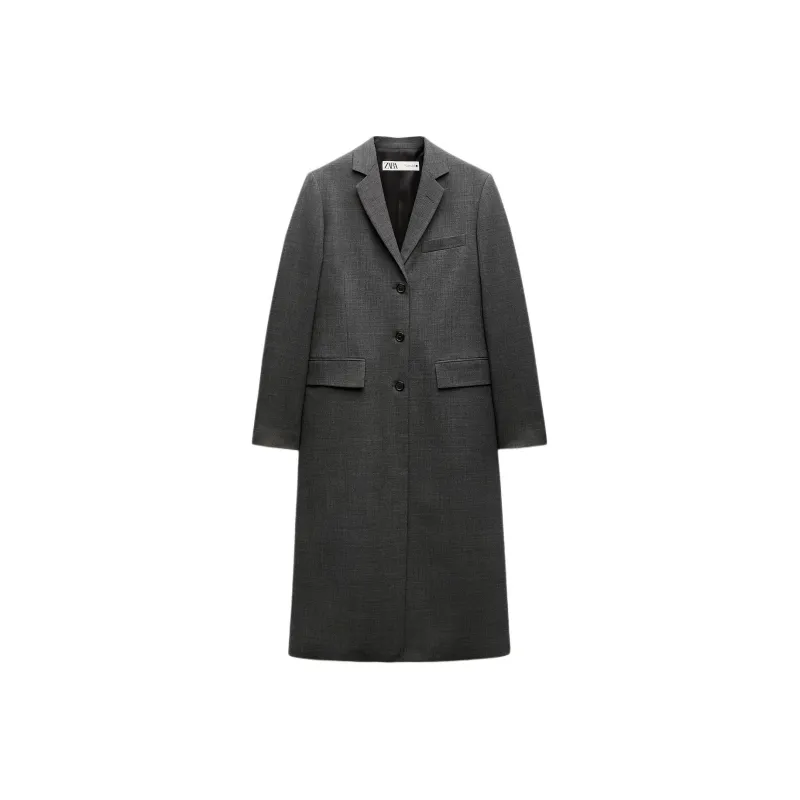 ZARA ZW Series Coat Women's Zebra Print Gray-0
