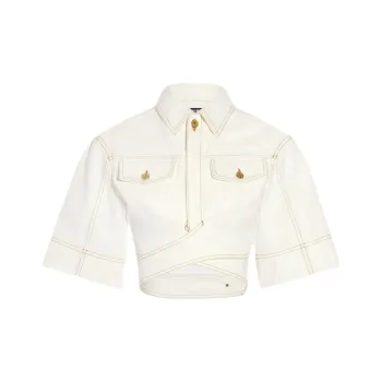 Jacquemus De Nimes Denim Top 'Off White/Tabac'
