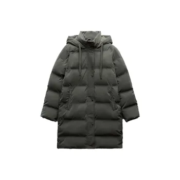 ZARA Puffer Jackets Women's Khaki