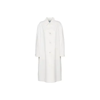 PRADA Holiday Velvet-feel Coat Women's White