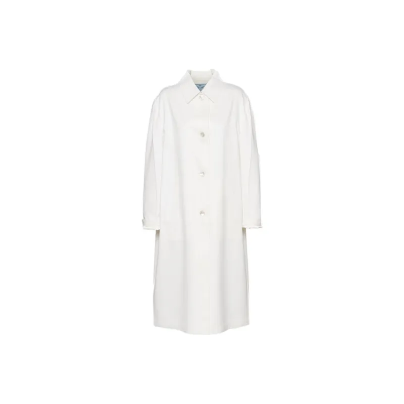 PRADA Holiday Velvet-feel Coat Women's White-0