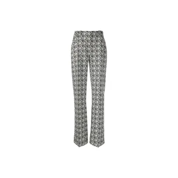 Marine Serre Tartan Motif HIgh-Waist Trousers
