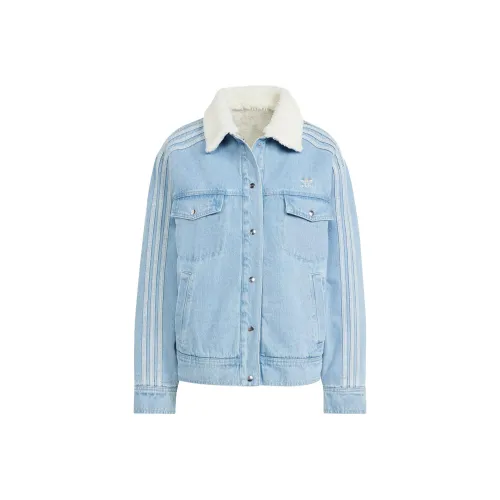 Adidas Originals ideas Girls Series Denim Jackets Women's Light Blue