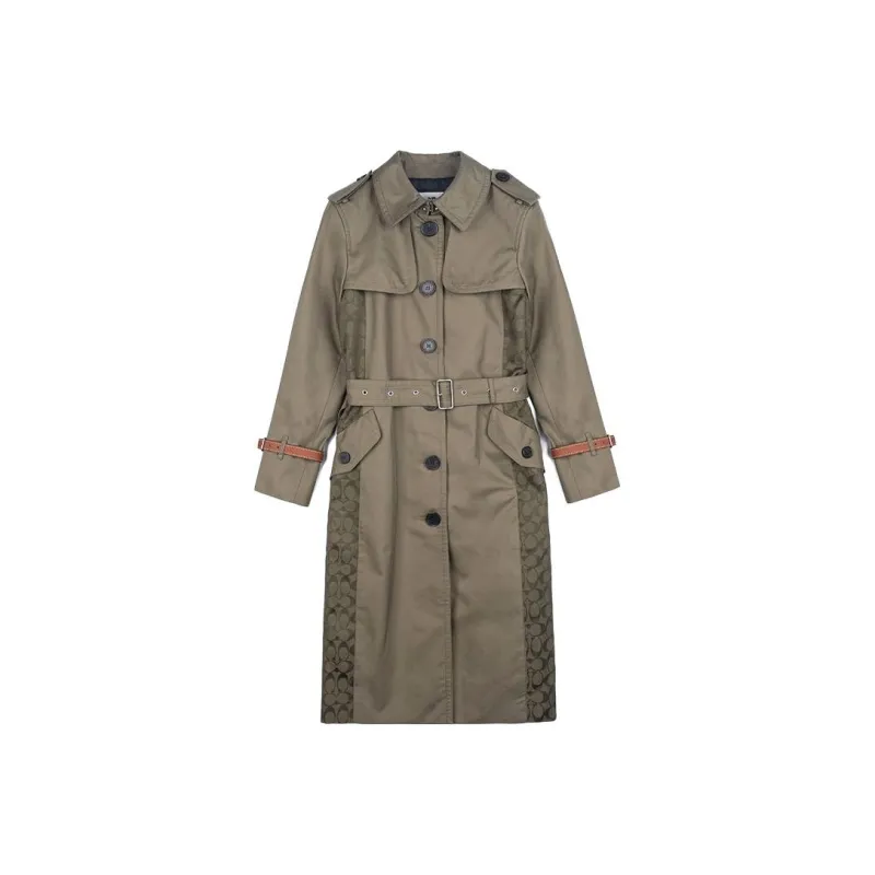 COACH Trench Coats Women's Laurel Green-0