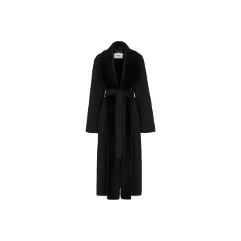 FENDI Wrap Style Belted Waist Cocoon Coat