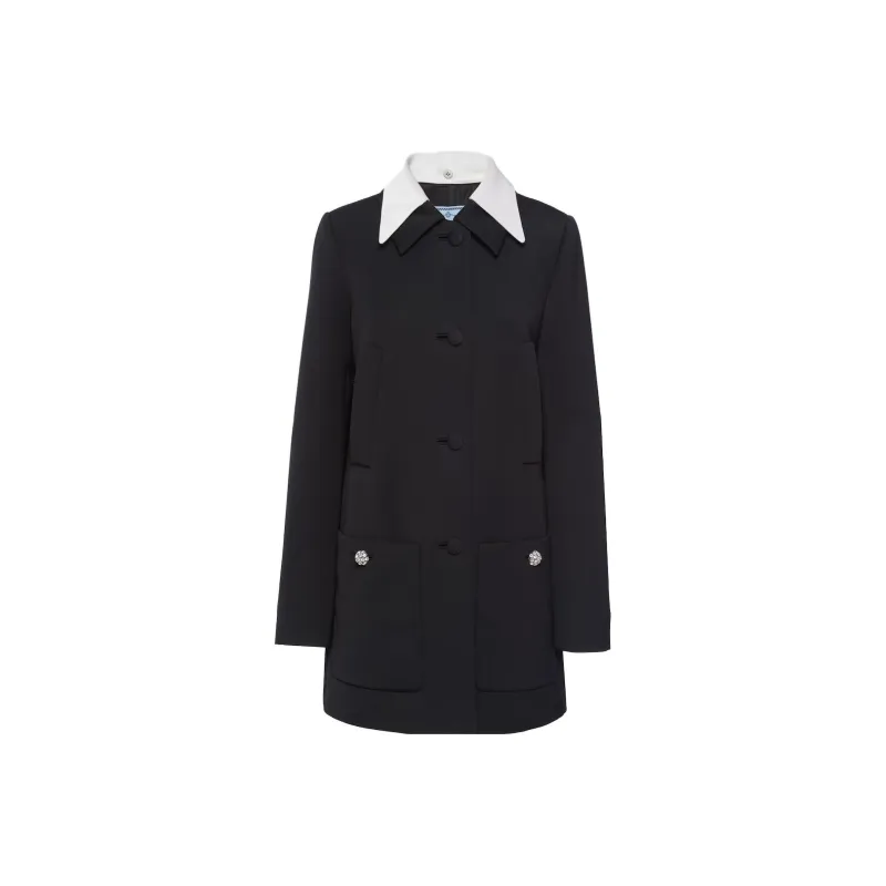 PRADA Contrasting collar Single breasted Coat-0