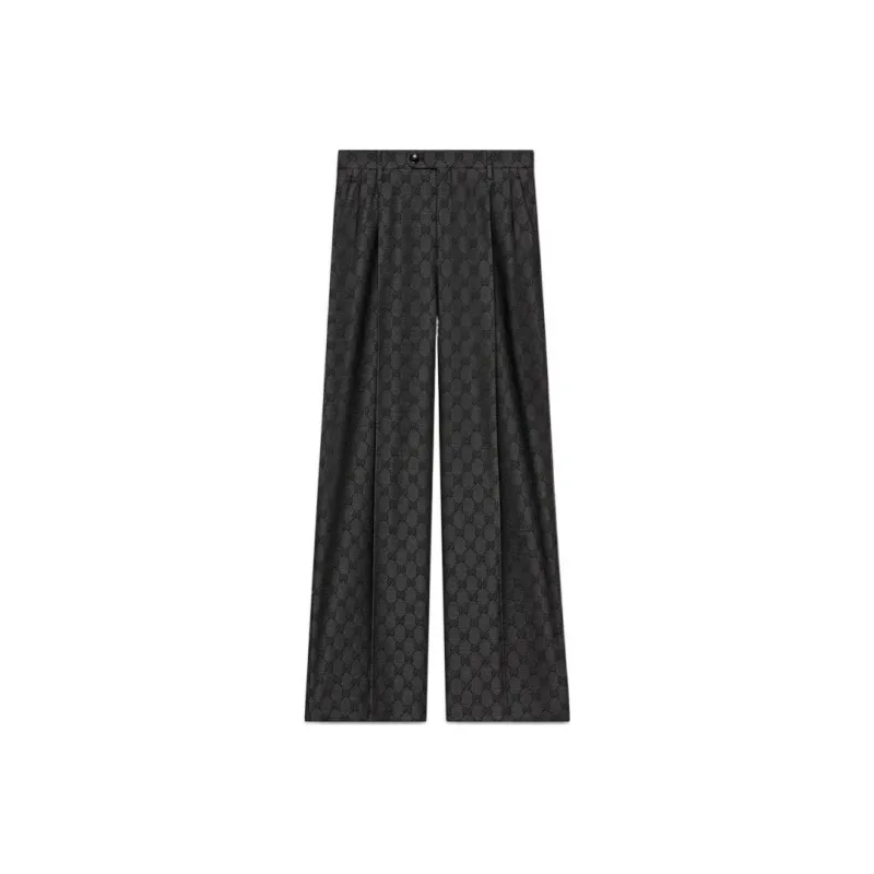 GUCCI Gg Wool Palazzo Trousers-0