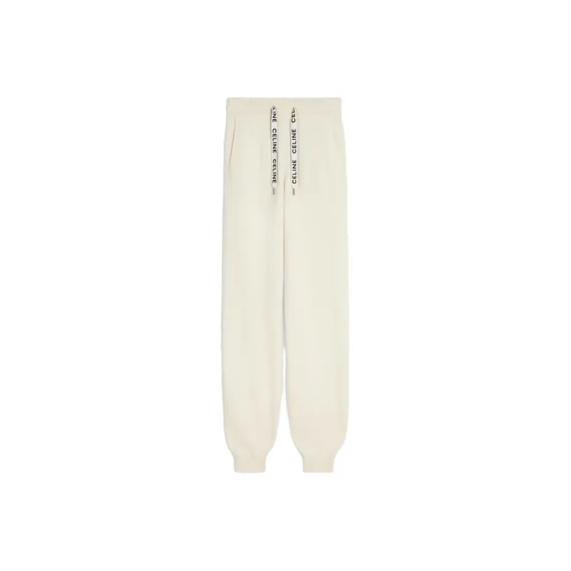 CELINE Knitted Sweatpants Women's White-0