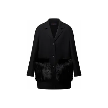 LOUIS VUITTON Cashmere Fox Pocket Coat