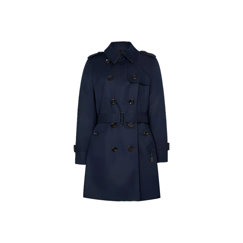COACH Trench Coat Women's Navy Blue-0