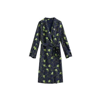 Yiner Trench Coat Women's Navy Blue